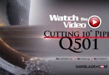 Q501 Cutting 10″ Pipe on the Trajan 510 Band Saw Machine