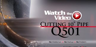 Q501 Cutting 10″ Pipe on the Trajan 510 Band Saw Machine