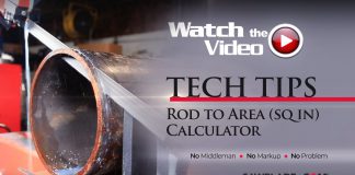 Rod to Area (sq in) Calculator