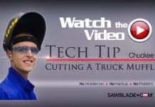 Cutting a Truck Muffler