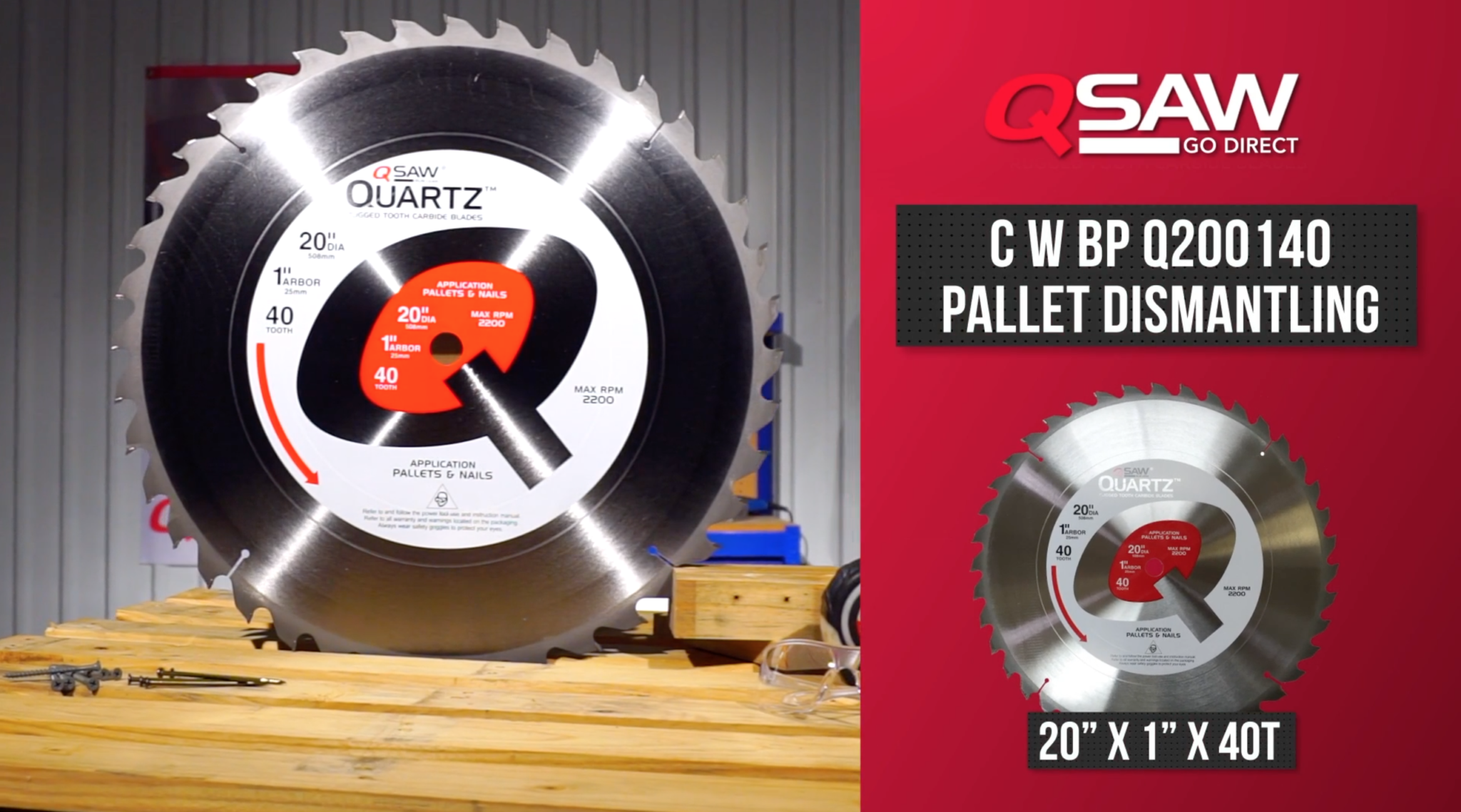 The QSaw Q200140 Pallet Dismantling Circular Saw Blade SawbladeTV