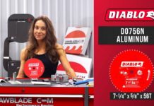 Diablo D0756N 7-1/4 in. x 56 Tooth Thick Aluminum Cutting Saw Blade
