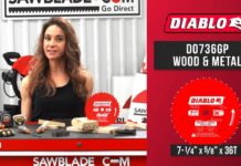 Diablo D0736GP 7‑1/4 in. x 36 Tooth Wood & Metal Carbide Saw Blade