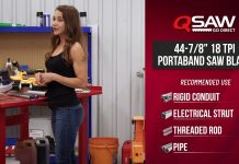 Qsaw 44-7/8″ 18 TPI Bi-Metal Portaband Saw Blade Wavy Set