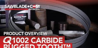 The Qsaw Q1002 Rugged Tooth™ Triple Chip Carbide Band Saw Blade